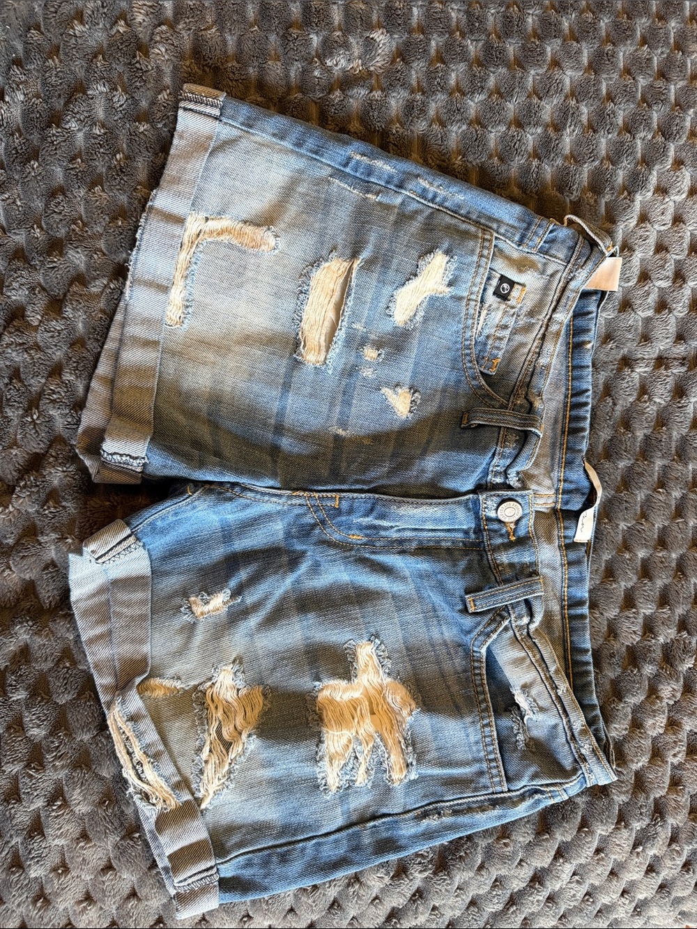 Kancan Distressed Women’s Denim Shorts - Light Blue